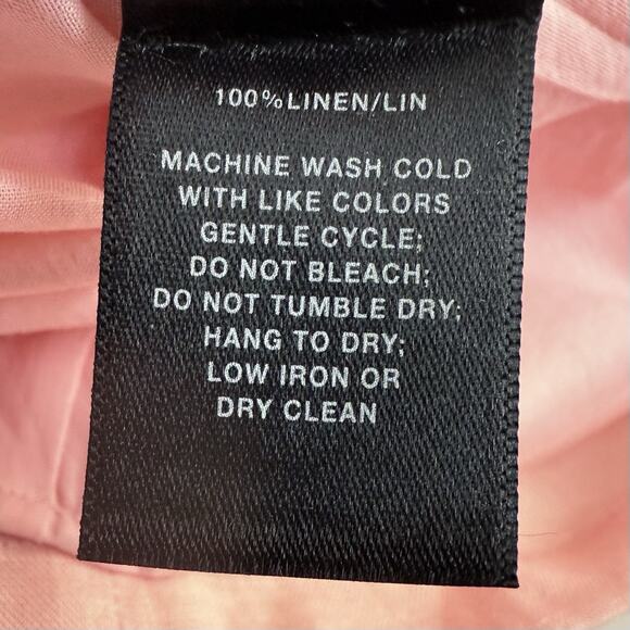 Lafayette 148 Midi Dress Size 6 Pin Linen Cap Sleeves Slined Sheath Preppy - Picture 6 of 9